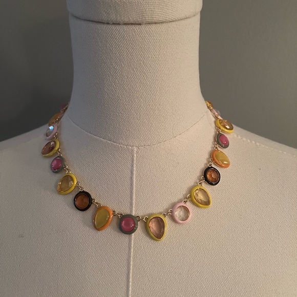 NWT Anthropologie Colorful Enamel Gem Necklace - Picture 4 of 16
